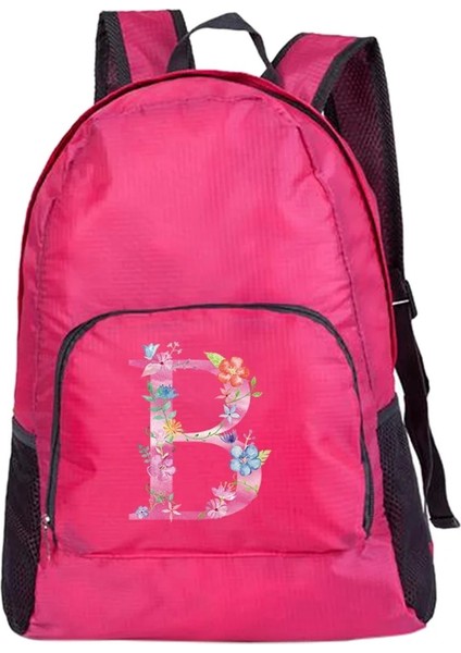 10PINK B Naylon Su Geçirmez Seyahat Sırt Çantaları Erkekler Seyahat Çantaları Yürüyüş Sırt Çantası Açık Spor Okul Çantası Pembe Mektup Desen Kadın Sırt Çantası (Yurt Dışından) fırsatları