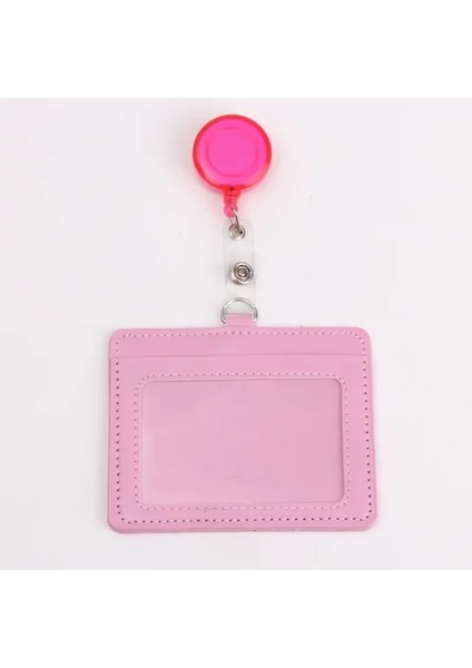 Pembe Yatay 1 Adet Kadın Kredi Kimlik Kartı Rozeti Tutucu Geri Çekilebilir Makara Klip Dize Öğrenci Otobüsü Iş Çalışma Kartı Yaka Kartı Tutucular Çanta (Yurt Dışından)