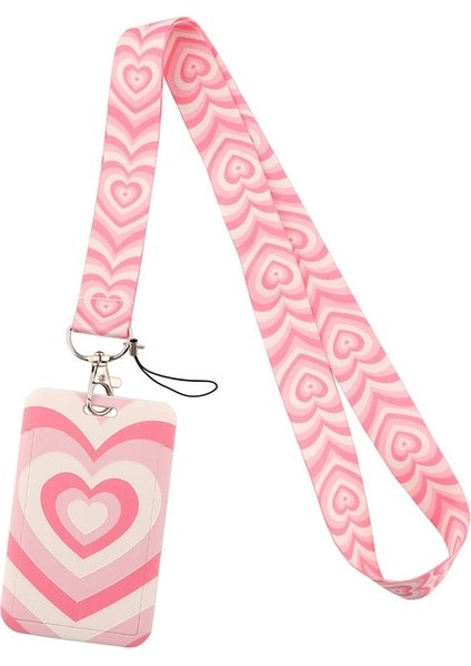 C 1 Adet Öğrenci Otobüsü Kimlik Kartı Koruyucu Kapak Geçiş Erişim Kartı Kol Boyun Kadın Sevimli Renkli Kalp Kordon Kart Tutucu Kılıf (Yurt Dışından)