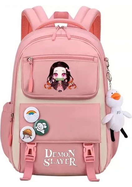 Pembe Kamado Nezuko Demon Slayer Anime Cosplay Unisex Öğrenciler Okul Çantası Sırt Çantası Karikatür Gizli Sakli Konusmalar Dizüstü Seyahat Sırt Çantası Açık Çanta (Yurt Dışından) modelleri