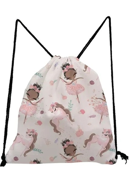 SK5239 Öğrenciler Için Pratik Açık Ayakkabı Çanta Sırt Çantaları Spor Salonu Seyahat Okul Çantası Taşınabilir Sırt Çantası Kadın Bale Sanat Kız Moda Baskı (Yurt Dışından)
