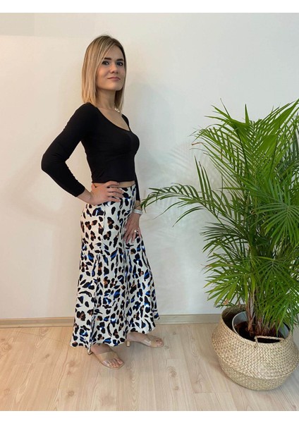 Mgebutik Siyah Crop Kadın Bluz Uzun Kollu