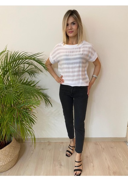 Mgebutik Beyaz Kadın Bluz