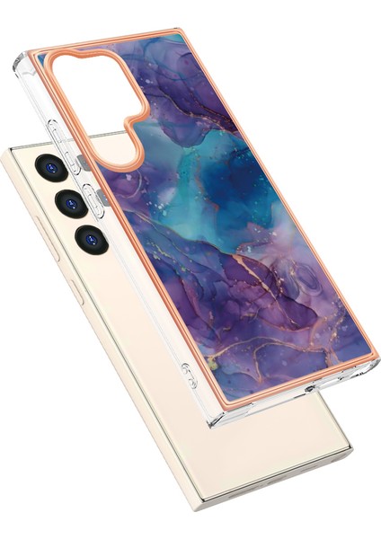 Samsung Galaxy S24 Ultra Için Desen Sert Arka Şeffaf Tpu Tampon Telefon Kılıfı - Mor (Yurt Dışından) fiyatları