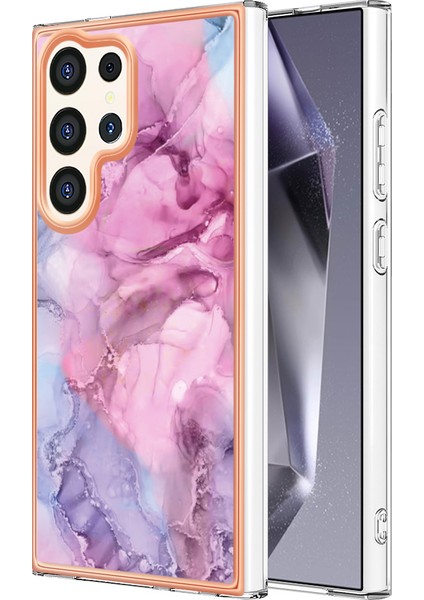 Samsung Galaxy S24 Ultra Için Desen Sert Arka Şeffaf Tpu Tampon Telefon Kılıfı - Pembe (Yurt Dışından)