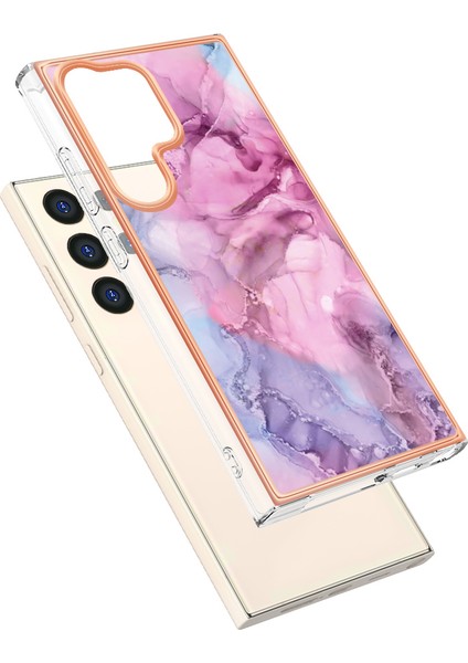 Samsung Galaxy S24 Ultra Için Desen Sert Arka Şeffaf Tpu Tampon Telefon Kılıfı - Pembe (Yurt Dışından) fiyatları