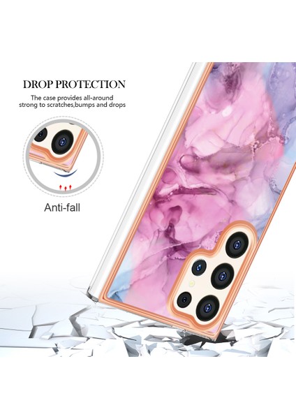 Samsung Galaxy S24 Ultra Için Desen Sert Arka Şeffaf Tpu Tampon Telefon Kılıfı - Pembe (Yurt Dışından) fırsatları