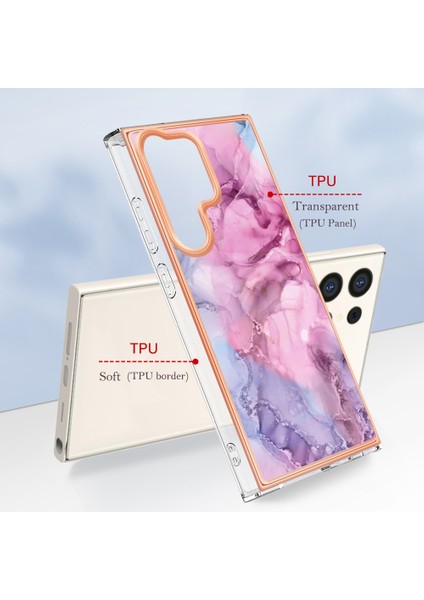 Samsung Galaxy S24 Ultra Için Desen Sert Arka Şeffaf Tpu Tampon Telefon Kılıfı - Pembe (Yurt Dışından) indirimleri