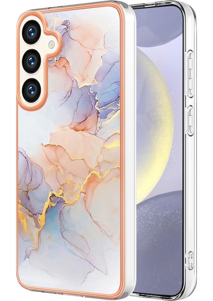 Samsung Galaxy S24+ Için Ince Şık Desenli Tpu Tampon Telefon Kılıfı - Beyaz (Yurt Dışından)