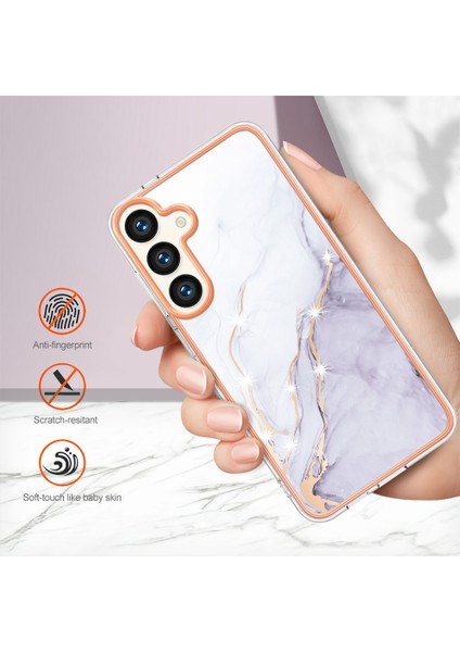 Samsung Galaxy S24+ Için Mermer Şık Desenli Tpu Tampon Telefon Kılıfı - Beyaz (Yurt Dışından) fırsatları