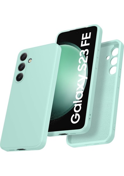 Samsung Galaxy S23 Fe Için Ince Sıvı Silikon Telefon Kılıfı - Nane Yeşili (Yurt Dışından)