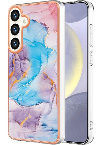 Samsung Galaxy S24+ Için Ince Şık Desenli Tpu Tampon Telefon Kılıfı - Mavi (Yurt Dışından)