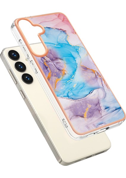 Samsung Galaxy S24+ Için Ince Şık Desenli Tpu Tampon Telefon Kılıfı - Mavi (Yurt Dışından) fiyatları