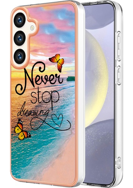 Samsung Galaxy S24+ Için Ince Şık Desenli Tpu Tampon Telefon Kılıfı - Altın (Yurt Dışından)