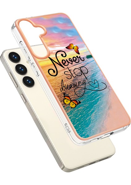 Samsung Galaxy S24+ Için Ince Şık Desenli Tpu Tampon Telefon Kılıfı - Altın (Yurt Dışından) fiyatları