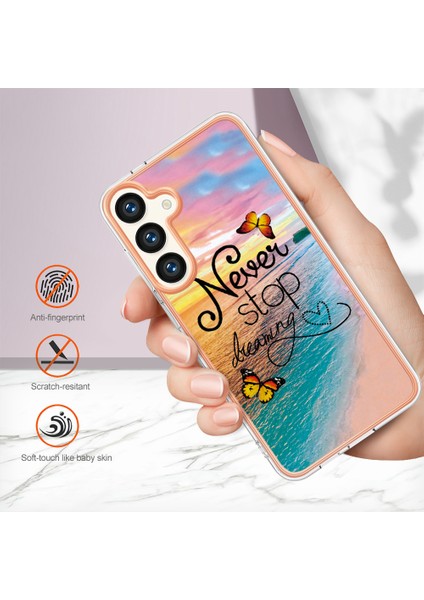 Samsung Galaxy S24+ Için Ince Şık Desenli Tpu Tampon Telefon Kılıfı - Altın (Yurt Dışından) fırsatları