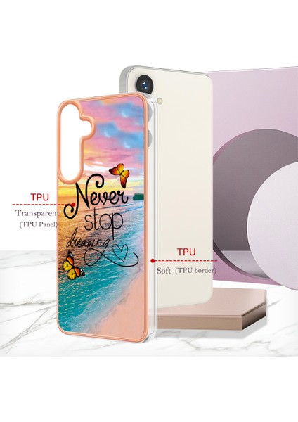 Samsung Galaxy S24+ Için Ince Şık Desenli Tpu Tampon Telefon Kılıfı - Altın (Yurt Dışından) indirimleri