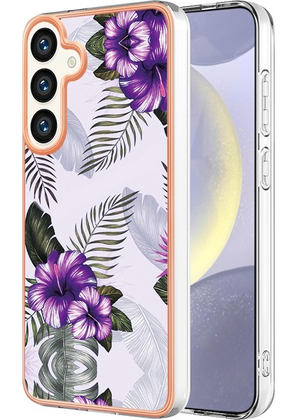 Samsung Galaxy S24+ Için Ince Şık Desenli Tpu Tampon Telefon Kılıfı - Mor (Yurt Dışından)
