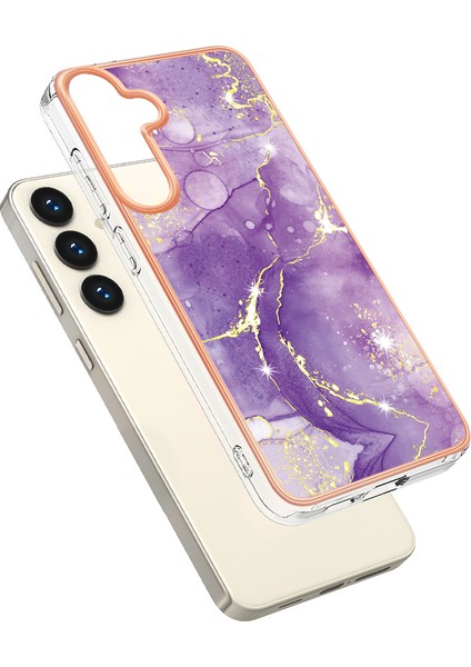 Samsung Galaxy S24+ Için Mermer Şık Desenli Tpu Tampon Telefon Kılıfı - Mor (Yurt Dışından) fiyatları