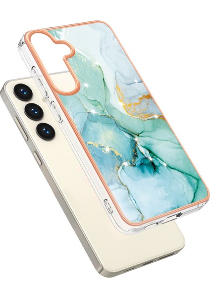 Samsung Galaxy S24+ Için Mermer Şık Desenli Tpu Tampon Telefon Kılıfı - Yeşil (Yurt Dışından) fiyatları