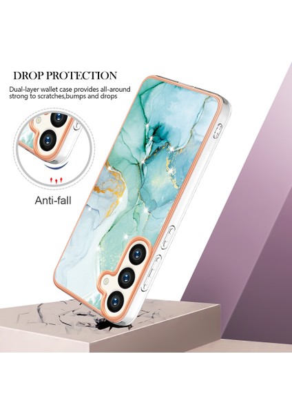 Samsung Galaxy S24+ Için Mermer Şık Desenli Tpu Tampon Telefon Kılıfı - Yeşil (Yurt Dışından) modelleri