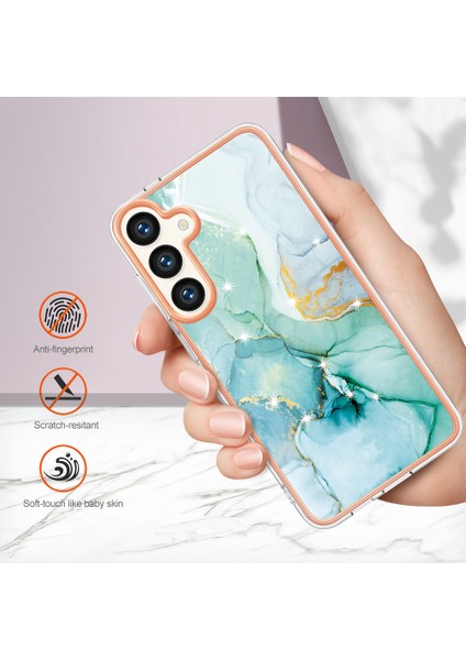 Samsung Galaxy S24+ Için Mermer Şık Desenli Tpu Tampon Telefon Kılıfı - Yeşil (Yurt Dışından) fırsatları