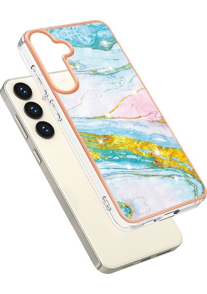 Samsung Galaxy S24+ Için Mermer Şık Desenli Tpu Tampon Telefon Kılıfı - Altın (Yurt Dışından) fiyatları