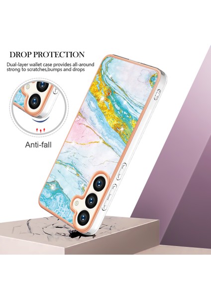 Samsung Galaxy S24+ Için Mermer Şık Desenli Tpu Tampon Telefon Kılıfı - Altın (Yurt Dışından) modelleri