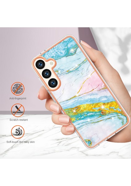Samsung Galaxy S24+ Için Mermer Şık Desenli Tpu Tampon Telefon Kılıfı - Altın (Yurt Dışından) fırsatları