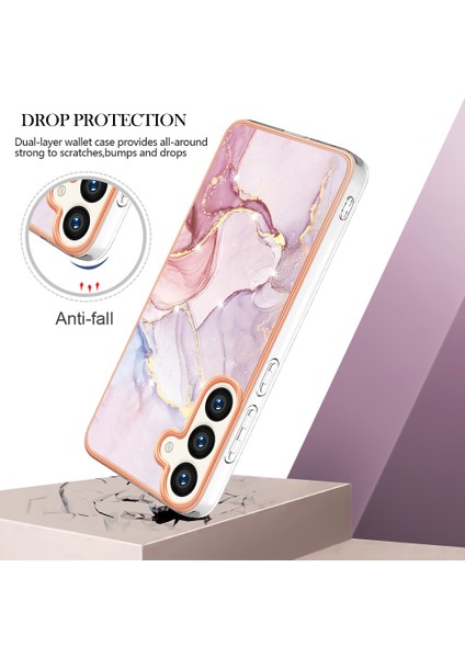 Samsung Galaxy S24+ Için Mermer Şık Desenli Tpu Tampon Telefon Kılıfı - Rose Gold (Yurt Dışından) modelleri