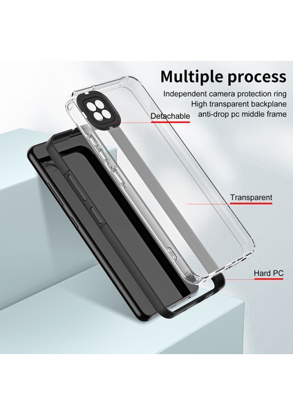 Xiaomi Redmi 9c /redmi 10A Için Şeffaf Sert Pc Tampon Telefon Kılıfı - Siyah (Yurt Dışından)