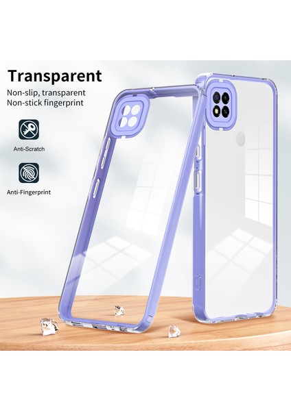 Xiaomi Redmi 9c /redmi 10A Için Şeffaf Sert Pc Tampon Telefon Kılıfı - Mor (Yurt Dışından)