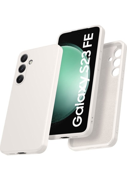 Samsung Galaxy S23 Fe Için Ince Sıvı Silikon Telefon Kılıfı - Beyaz (Yurt Dışından)