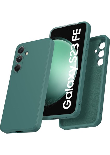Samsung Galaxy S23 Fe Için Ince Sıvı Silikon Telefon Kılıfı - Koyu Yeşil (Yurt Dışından)