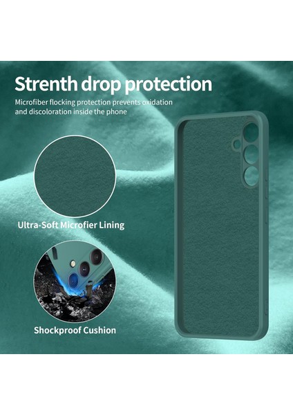 Samsung Galaxy S23 Fe Için Ince Sıvı Silikon Telefon Kılıfı - Koyu Yeşil (Yurt Dışından) fırsatları