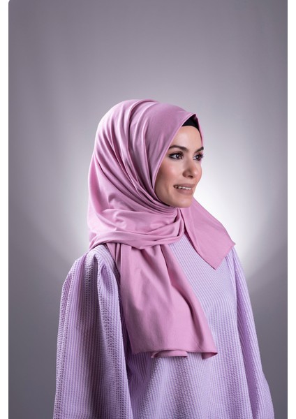 Pembe Düz Klasik Şal Viskon Kumaş Likralı Penye 202101_04