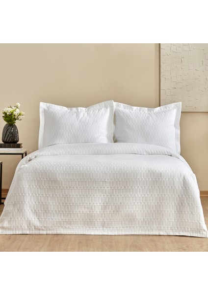 White Coll Nova Çift Kişilik Yatak Örtüsü Beyaz