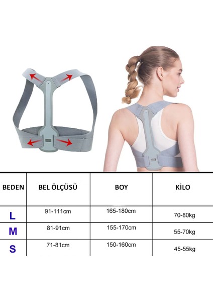 Sırt Duruş Düzeltici Omurga Sırt Omuz Giderici Duruş Düzeltici Eğrilik Önler Korse