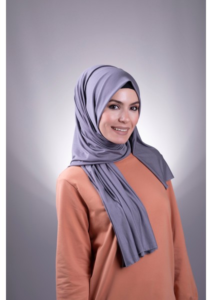 Koyu Gri Düz Klasik Şal Viskon Kumaş Likralı Penye 202101_23