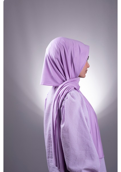 Lila Düz Klasik Şal Viskon Kumaş Likralı Penye 202101_28