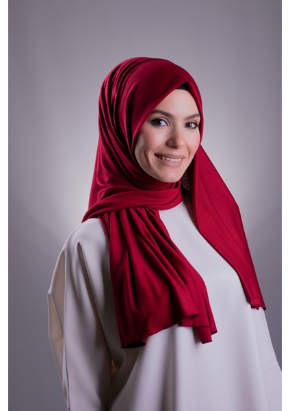 Bordo Düz Klasik Şal Viskon Kumaş Likralı Penye 202101_16