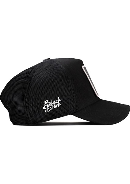 V2 Trucker Royalty - 2 Kod Logolu Unisex Siyah Şapka (Cap)