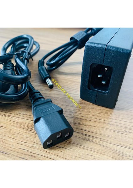 12V 5AH - 12 Volt 5 Amper Adaptör (Gerçek 60W Kaliteli Sağlam Dayanıklı ) - Işıklı Harddisk HDD Dvr Kamera Poe Switch Trafosu Tırafo Adaptörü Akım Korumalı 2 Metre Kablolu