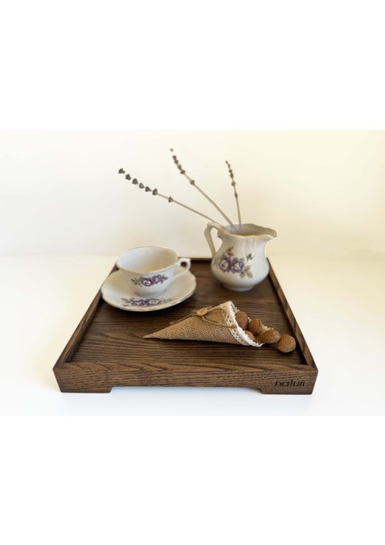 Arte Chocolate Küçük 30X30 cm Tepsi,servis ve Sunum Tepsi,mutfak Çay-Kahve Tepsisi,ahşap Düzenleyici