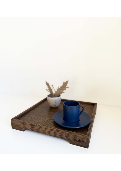 Arte Chocolate Küçük 30X30 cm Tepsi,servis ve Sunum Tepsi,mutfak Çay-Kahve Tepsisi,ahşap Düzenleyici