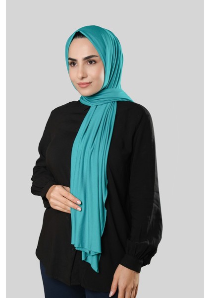 Bebe Mavisi Düz Klasik Şal Viskon Likralı Penye 202101_11