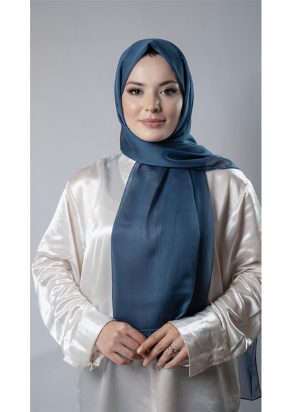 Petrol Mavisi Düz Klasik Şal Şifon Kumaş Janjan Abiye 202108_17