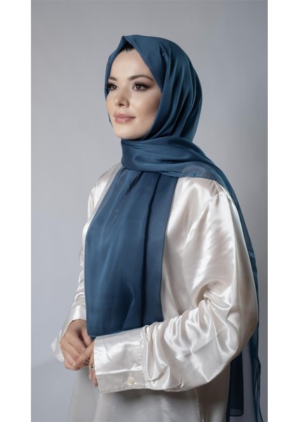 Petrol Mavisi Düz Klasik Şal Şifon Kumaş Janjan Abiye 202108_17 fiyatları