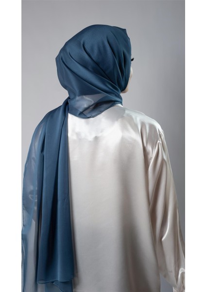 Petrol Mavisi Düz Klasik Şal Şifon Kumaş Janjan Abiye 202108_17 modelleri