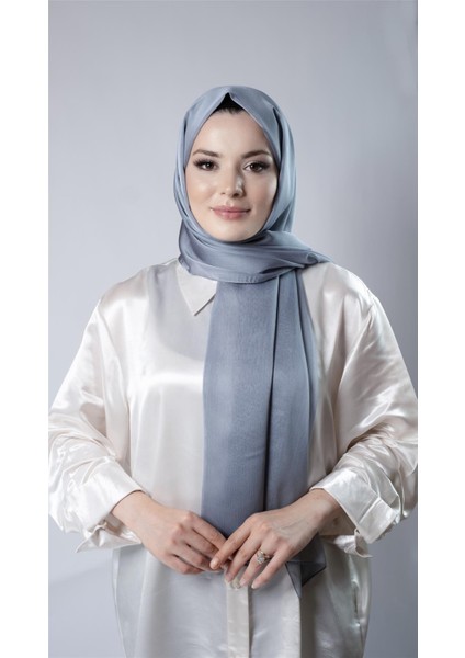 Antrasit Düz Klasik Şal Şifon Kumaş Janjan Abiye 202108_25